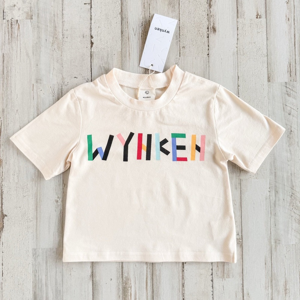 NWT Wynken Graphic Logo Tee Cream Short Sleeve Cotton Baby T-Shirt 1Y (12 mos)